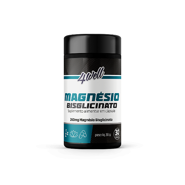 Magnésio Bisglicinato 4well 260mg - 60 cápsulas 30 Doses