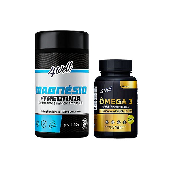 Kit Cognição e Memória Magnésio Treonato + Ômega 3