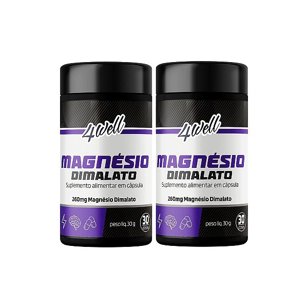 Magnésio Dimalato 4well 260mg - 60 cápsulas - Combo 2 potes