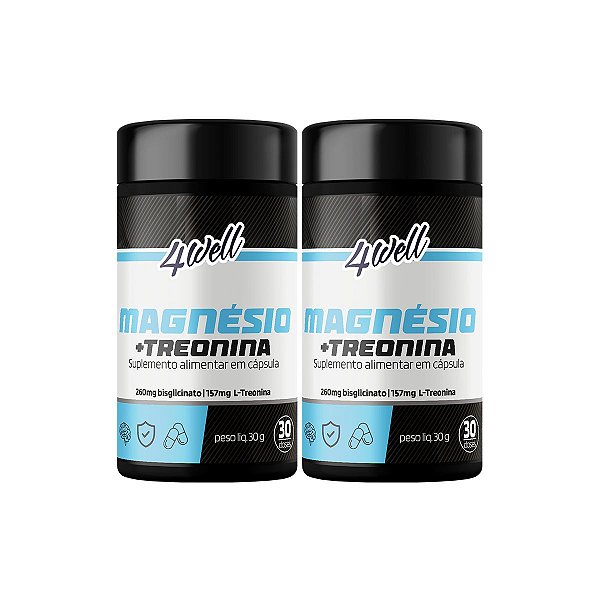Magnésio Treonina 4well 283,50mg - 60 cápsulas - Combo 2 potes