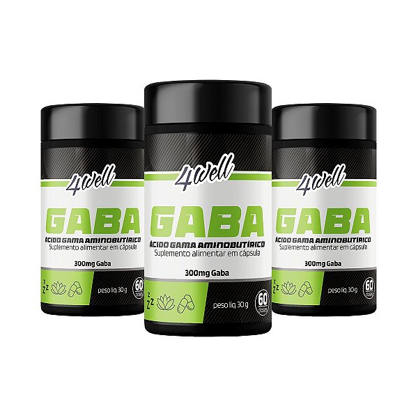 Gaba 4well 300mg - 60 cápsulas - Combos 3 Potes