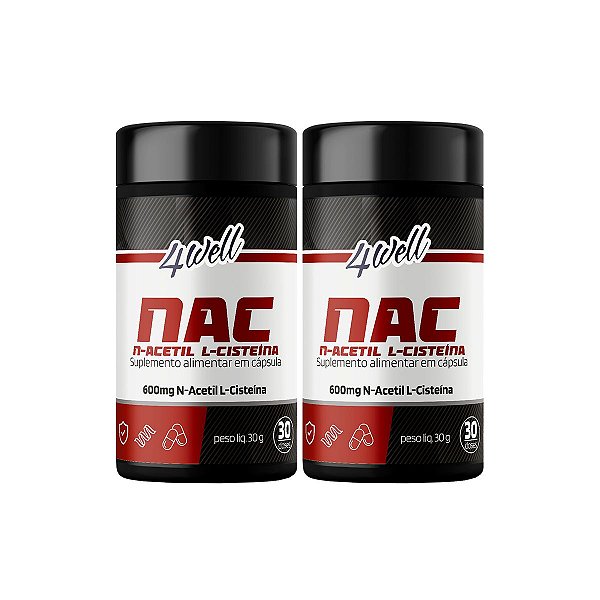 NAC 4well 600mg - 60 cápsulas - Combo 2 Potes