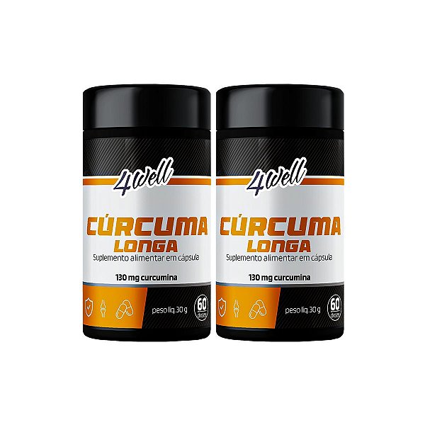 Curcuma (curcumina) 4well 130mg - 60 cápsulas - Combo 2 Potes