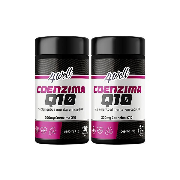 Coenzima Q10 4well 200mg - 60 cápsulas 30 Doses - Combo 2 Potes