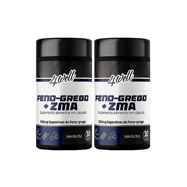 ZMA Booster/Testo 4well 300g - 60 cápsulas - Combo 2 Potes