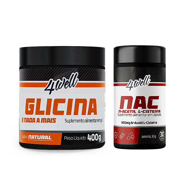 Kit Glicina 400g Pote + NAC - 4well