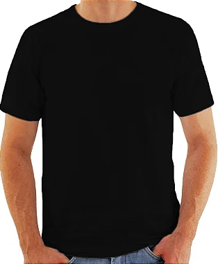 Camisa Preta 100% Poliéster para Sublimação