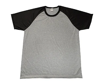 kit com 20 camisas raglan cinza mescla