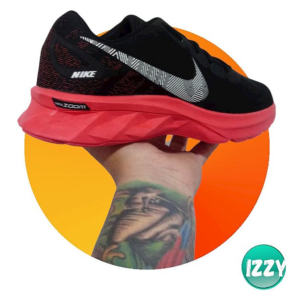 Tênis Nike Zoom Running Black Red - Izzy Shoes