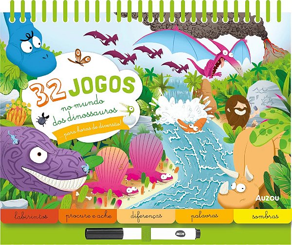 32 Jogos no Mundo dos DInossauros - Livro Infantil