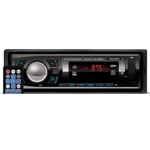 Radio Automotivo Roadstar Mp3 Player Bluetooth USB SD Aux FM 4x25w RS2606BR