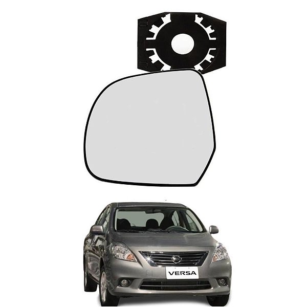 Lente Espelho Do Retrovisor Com Base Lado Esquerdo Nissan Versa 10/14 - 6674m