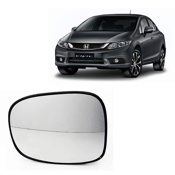 Lente Espelho Do Retrovisor Lado Esquerdo Honda Civic Com Pisca 2012/2015 - 2288m