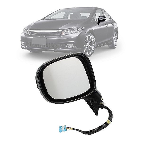 Espelho Retrovisor Elétrico Esquerdo Sem Capa Honda Civic 2012 / 2015 - Original