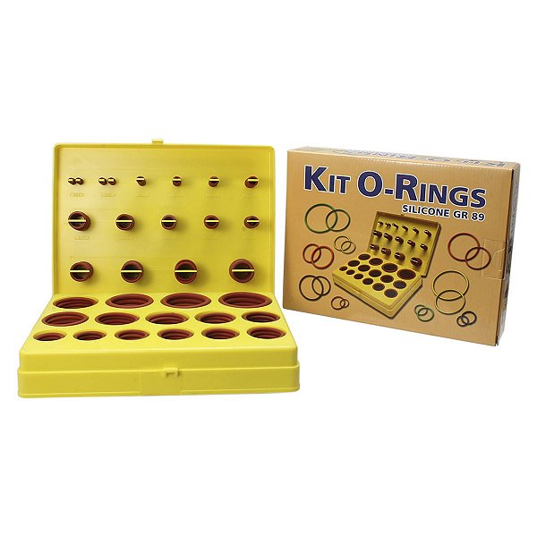 Kit Orings Vedação Silicone Gr89 com 30 Medidas / 382 peças