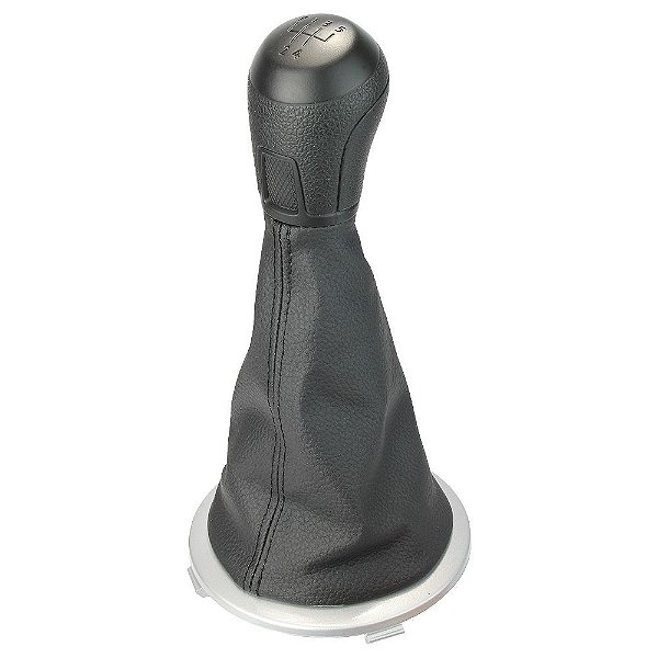 Coifa De Câmbio Aro Prata Com Manopla VW Gol Voyage Saveiro Fox G5 G6