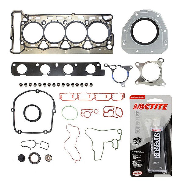 Kit De Juntas Retifica Do Motor + Silicone Loctite VW Jetta Passat Tiguan Audi A3 A4 TT EA8882