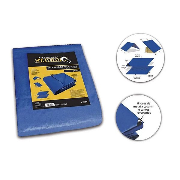 Lona Cobertura Caminhão Polietileno Reforçada Camping Piscina - 4x4m