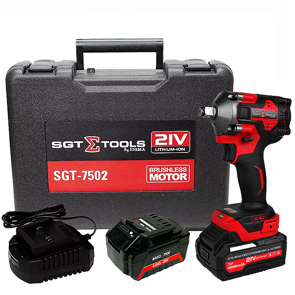 Chave De Impacto 21v 1/2 Pol Mini 2 Baterias 4000mah