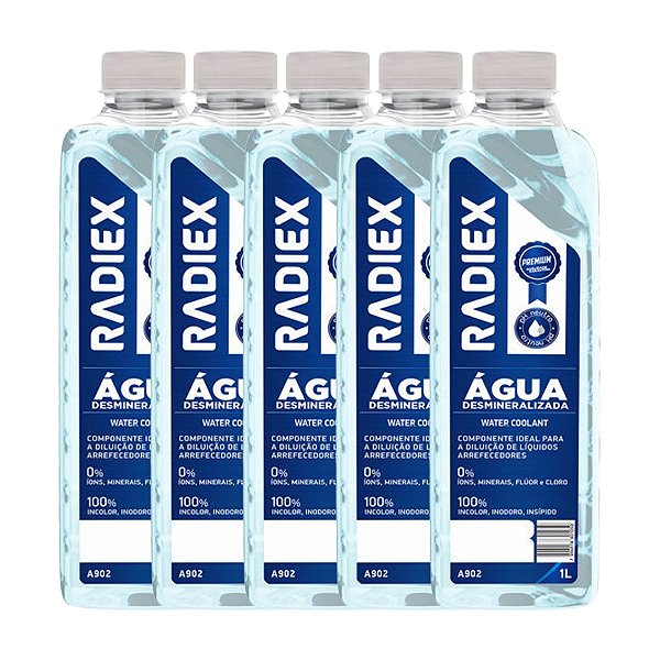 Kit 5 Águas Desmineralizadas Water Coolant Radiex - 5 Litro