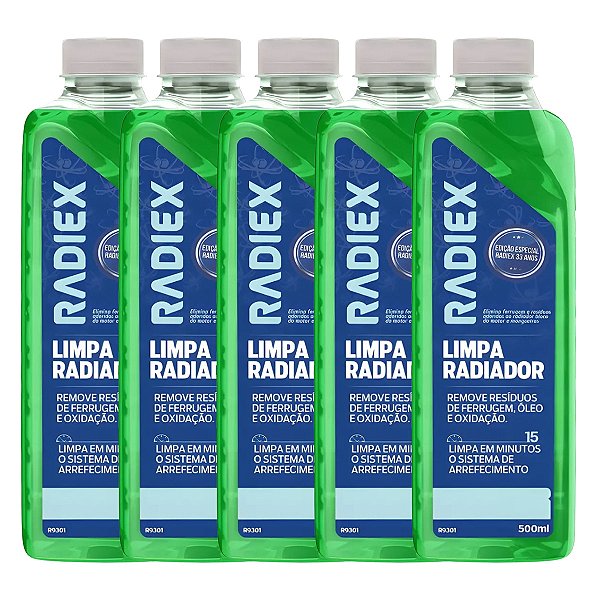 Kit 5 Limpa Radiador Radiex Remove Resíduos Ferrugem Óleo R9301