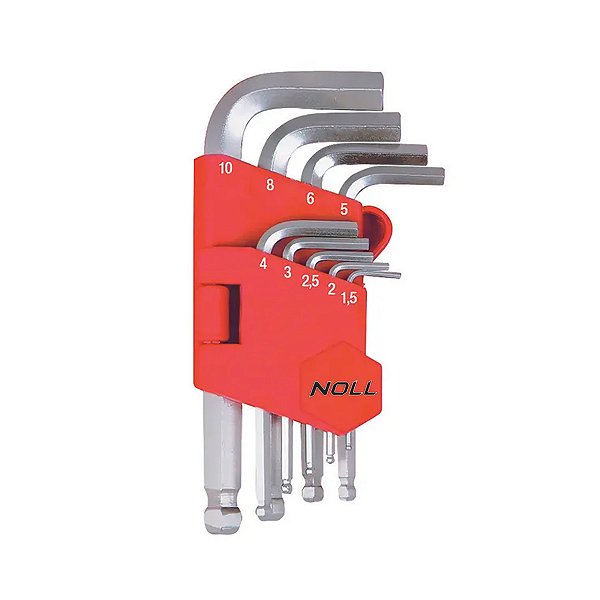 Jogo De Chaves Allen Abaulada Curta - Com 9 Peças