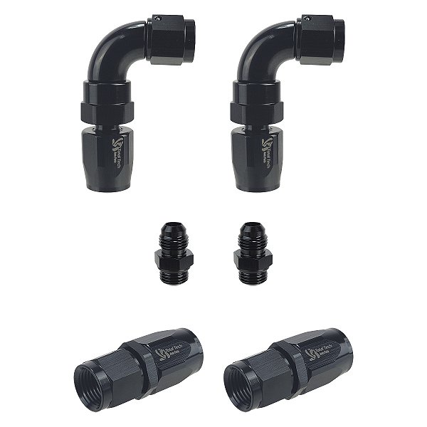 Kit Niples Conexões 6AN Em Alumínio Para Mangueira