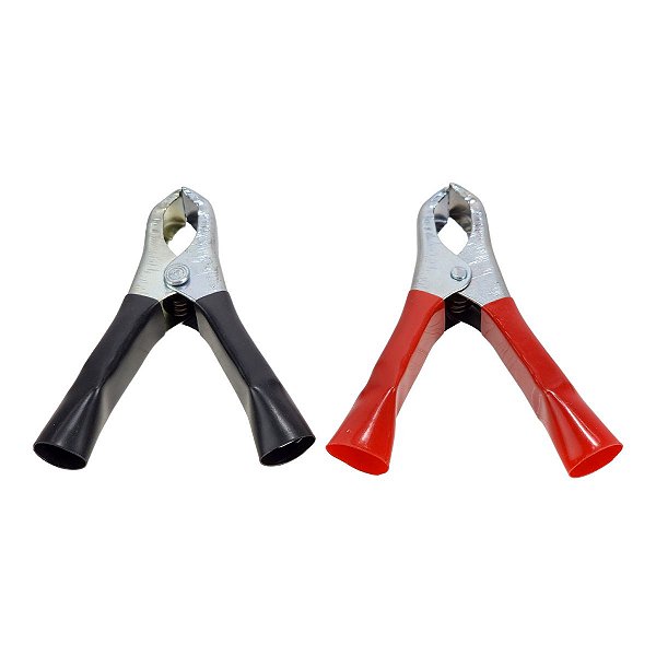 Par Garra Jacaré Para Bateria 50A Com Espaguete 2 Peças