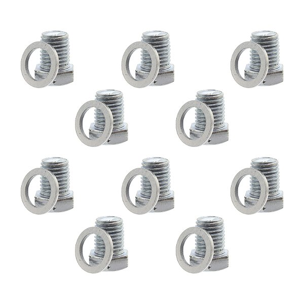 Kit 10 BUJAO RECUP.ROSCA C/ARRUELA PEUGEOT TOYOTA HONDA MOTOS 12MM C/ARRUELA CH-16MM