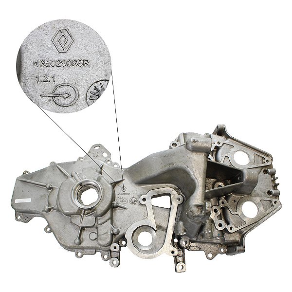 Tampa Frontal Com Bomba De Òleo Do Motor Renault Logan / Kwid / Sandero 2017 Em Diante