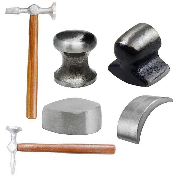 Kit Funileiro Martelo Pena Reta e Atravessada Mais 4 Tassos