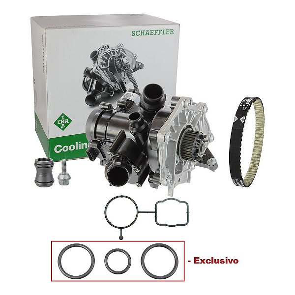 Bomba De Água Com Válvula Termostática Eletrônica com Correia e parafuso - AUDI VW INA
