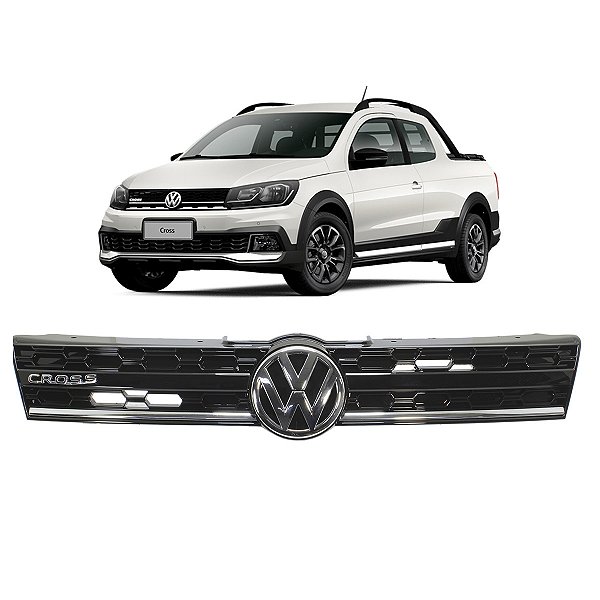 Grade Dianteira Volkswagen Saveiro Cross G6 Com Friso Prata - Original