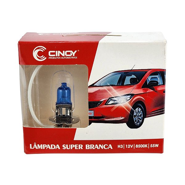 Lâmpada Automotiva Super Branca Mm-12 H3 12v 55w Cinoy