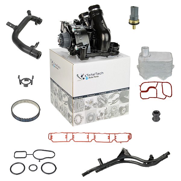 Bomba De Água Com Radiador De Óleo Audi Tiguan Jetta Fusca Passat 2.0 Tsi - Kit Completo