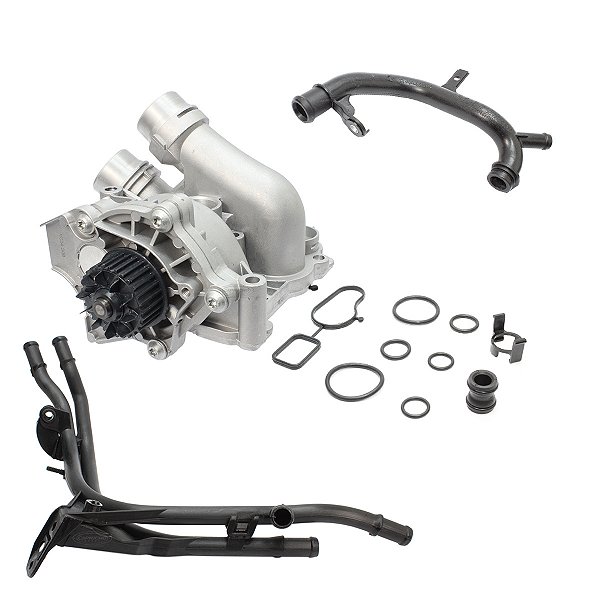 BOMBA DE ÁGUA ALUMÍNIO COM TUBO REFRIGERAÇÃO VOLKSWAGEN JETTA PASSAT TIGUAN FUSCA AUDI A3 Q3 TT