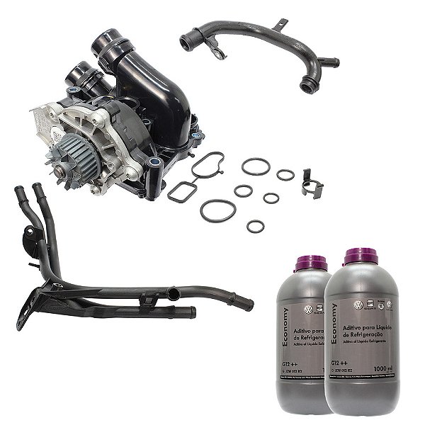 BOMBA DE ÁGUA COM TUBOS REFRIGERAÇÃO VW JETTA PASSAT TIGUAN FUSCA AUDI A3 Q3 TT + 2 ADITIVOS G12