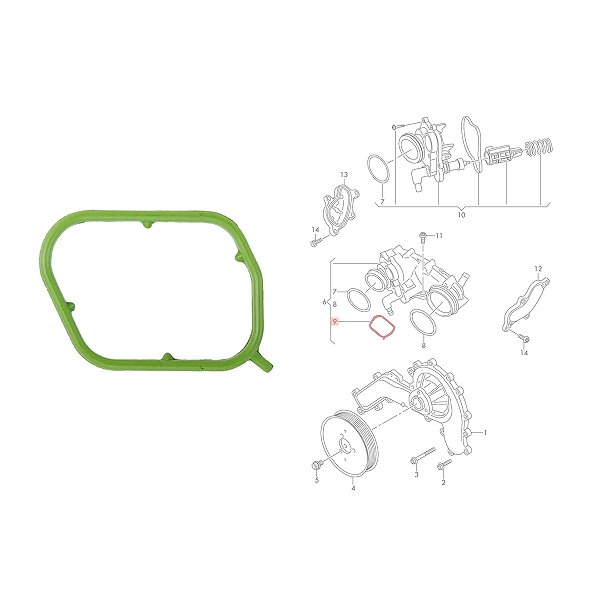 Junta Anel Carcaça Válvula Termostática Vw Amarok 3.0 V6 - 059121228