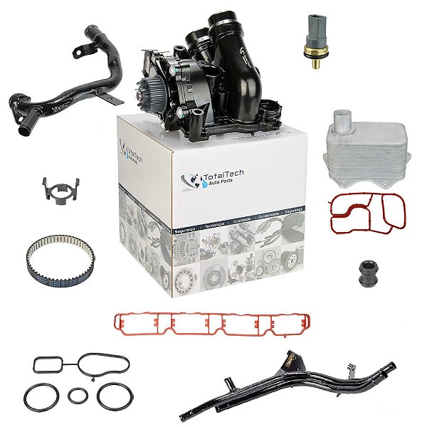 Kit Completo Bomba D`agua Radiador De Óleo Tubos De Metal Vw Tiguan Jetta Fusca Passat 2.0 Tsi