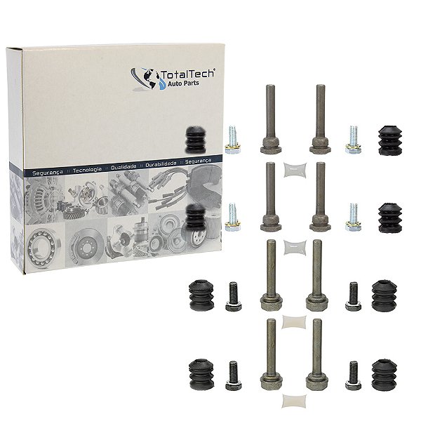 Kit 4 Pinos Guia Da Pinça De Freio Dianteiro / Traseiro Chevrolet Monza Kadett Ipanema