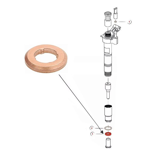 Anel de Metal Vedação do Bico Injetor Vw Amarok 3.0 V6 - 059130519B