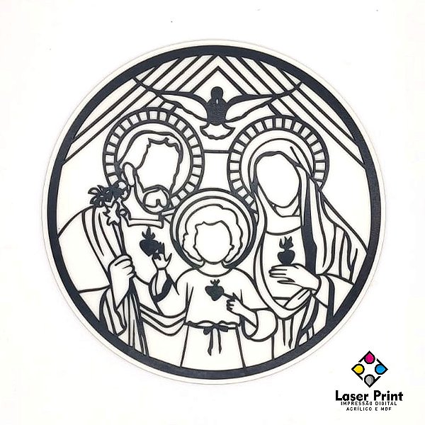 Mandala Sagrada Família - MDF Branco