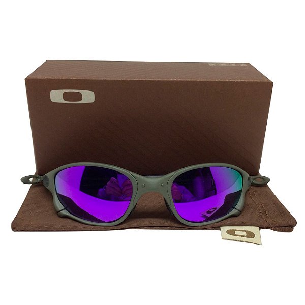 ÓCULOS DE SOL OAKLEY JULIET - LENTE ROXA PURPLE ARMAÇÃO CINZA oakley 78EA7E1