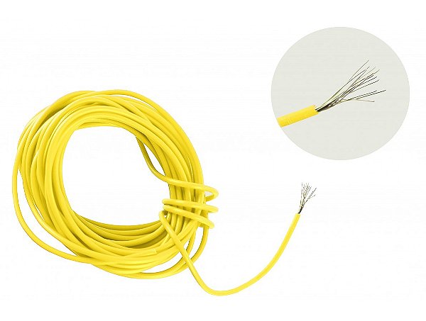 2 M de fios 0,14mm awg26 - Cabinho flexível condutor elétrico ( Amarelo)