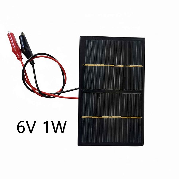 Placa fotovoltaica painel solar 6v 1W célula solar 115x70mm + fio flexível awg28