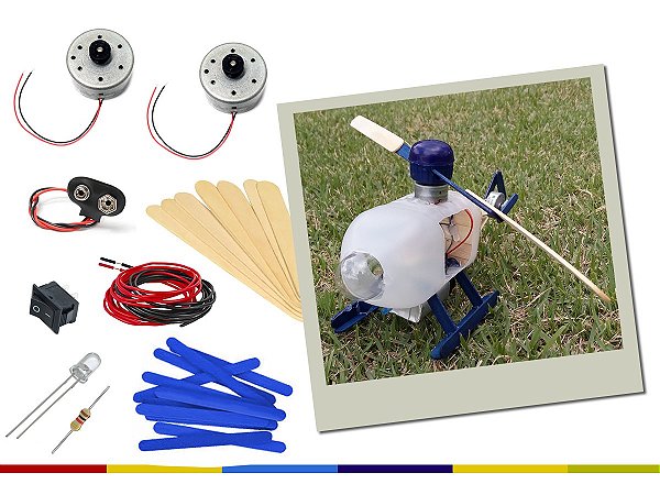 Helicóptero elétrico DIY - Kit Robótica Educação Maker