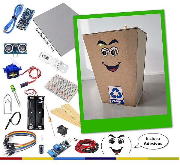 Lixeira Inteligente STEAM - Kit Robótica Educação STEAM