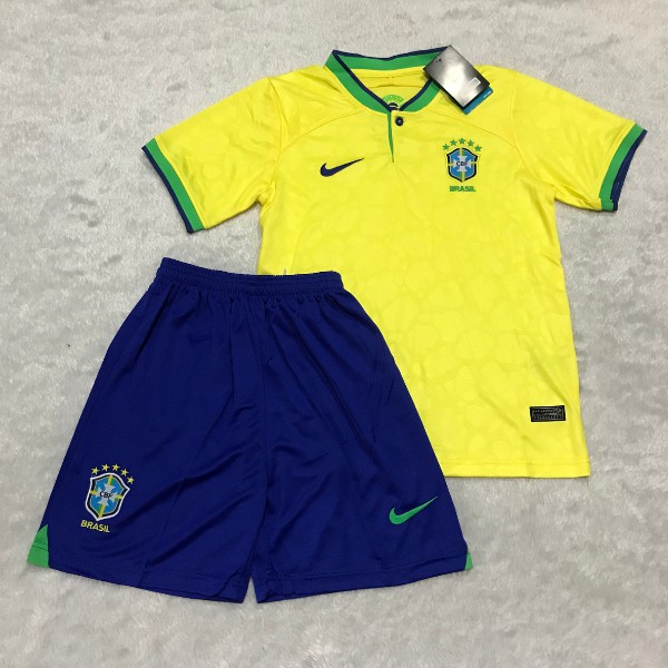 Kit Camisa Seleção Brasileira II 2022/23 - Versão Infantil - Amarela -  ACESSÓRIOS DA MODA
