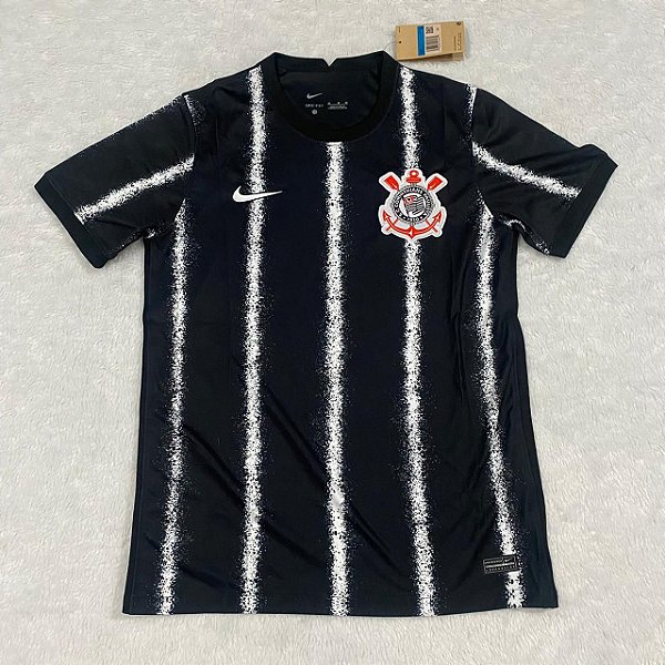 Camisa Camiseta Corinthians Nike Preta Listrada Masculina - ACESSÓRIOS DA  MODA