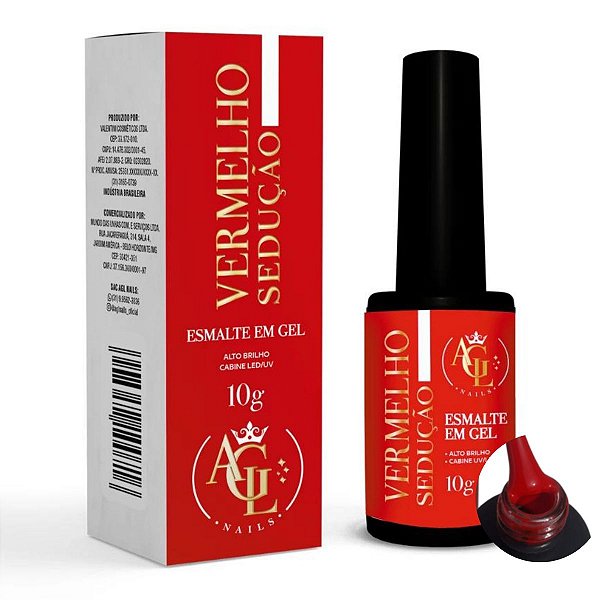 Esmalte em Gel Vermelho Sedu o AGL Cat Cosm ticos Tudo para Unhas